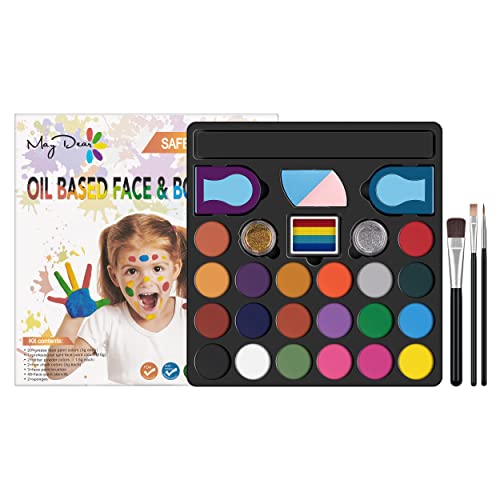 Kit de pintura de rosto à base de óleo de Maydear para crianças adultos, 20 cores Kit de pintura corporal facial