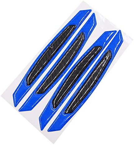 Uxcell 4pcs azul padrão de fibra de carbono Carra da porta da borda da ponta da tira de arranhão