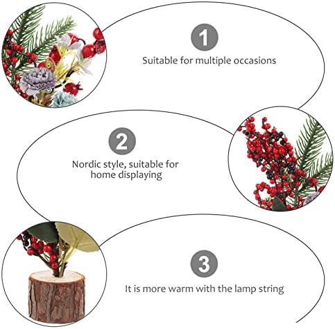 GOGOGMEE 2PCS Mini Árvore de Natal para Mesa de Fruta Desk Topper Decoração Woodsy Decoração Natividade Ornamento de Natal Acessórios