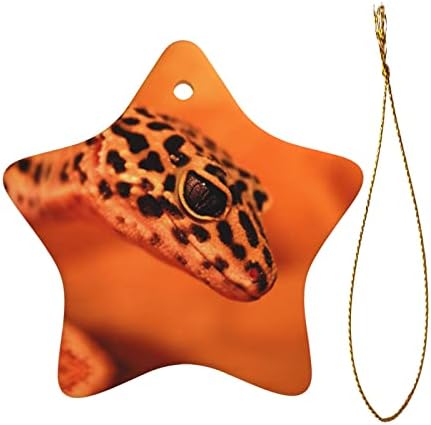 Leopard Little Gecko 2022 Christmas Ceramic Pinging para decorar a árvore de Natal