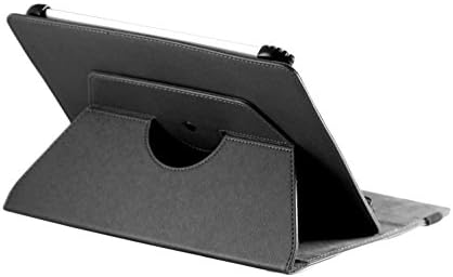 Tampa de couro de couro falso de Navitech Black com 360 suporte de rotação compatível com o tablet Fire, 7 Display