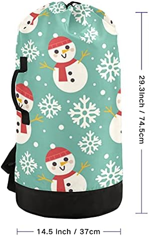 Bolsa de lavanderia de neve fofa Backpack de lavanderia pesada com alças e alças de ombro Viagem Bolsa de roupa com tração