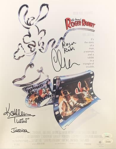 Kathleen Turner Charles Fleischer assinou a foto 11x14 que enquadrou Roger Rabbit JSA