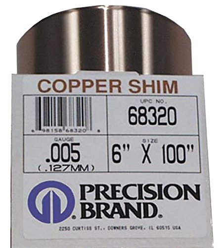 110 Folha de cobre, recozida, ASTM B152/ASTM B451, 0,008 de espessura, 6 de largura, 100 de comprimento