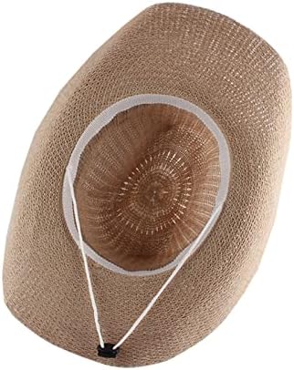 Chapéu de sol do sol da praia feminina Chapéus de palha de sufocas de verão compactáveis ​​com cordão de vento. Marrom