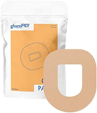 Patchos CGM de Glucologia para Omnipod bege | 25 pacote | Patch adesivo à prova d'água e de grau médico