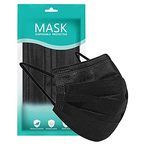Blackfunny Face_Masks para adultos Mascarillas Desacháveis ​​Máscara descartável preta 5t Máscara de arco -íris de