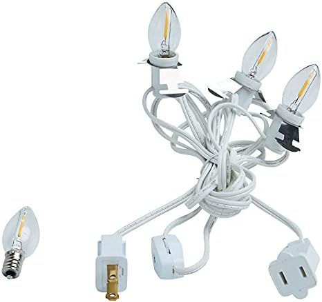 AFK Tech três lâmpadas Cordão LED em cadeia - cordão de 10 pés com três lâmpadas e clipes de LED de candelabros