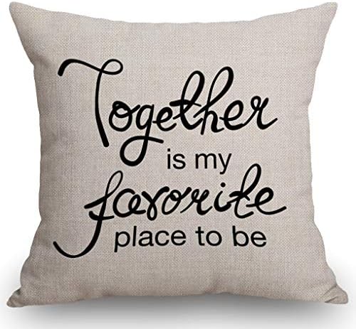 Almofadas de fazenda SSOIU - Citação romântica juntos é o meu lugar favorito para ser a capa de travesseiro da fazenda - travesseiros