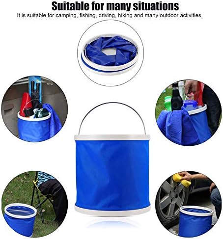 Bacia dobrável, contêiner de água dobrável 9L Bucket dobrável para caminhadas de mochila, acampamento e sobrevivência ao ar