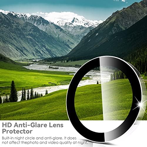 CloudValley [3 + 2pcs Câmera Lente Protetor para Samsung Galaxy S23 Ultra, 9H Vidro temperado + PC Anel de tela de lente individual