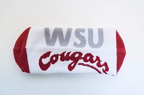 NCAA Washington State Cougars Tube Meias com dedo do calcanhar vermelho, vermelho/ branco, um tamanho