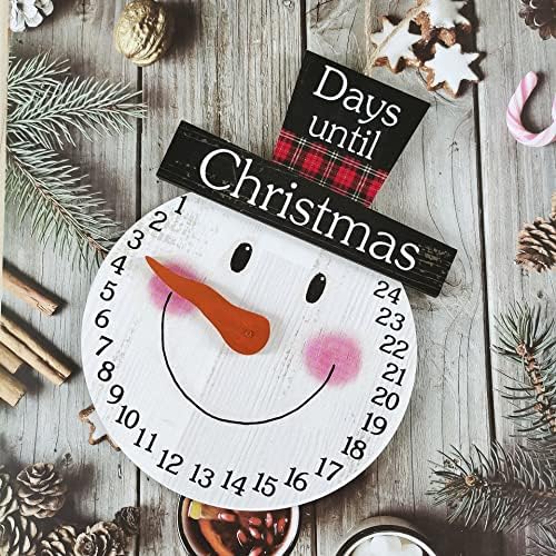 Calendário do advento do boneco de neve pendurado, contagem regressiva para o Natal com 24 dias, calendário de contagem