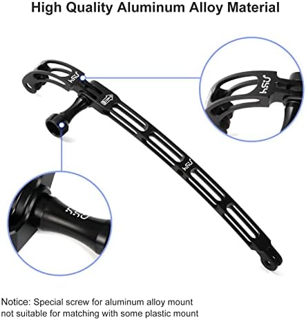 HSU Toda a liga de alumínio Curved Extension Arm Kit Metal Molte Mount Helmet Stick Extensão Montagem do braço para a GoPro