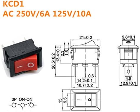 Willwin 20 PCS KCD1 SPDT ON-OFF SWITCHES
