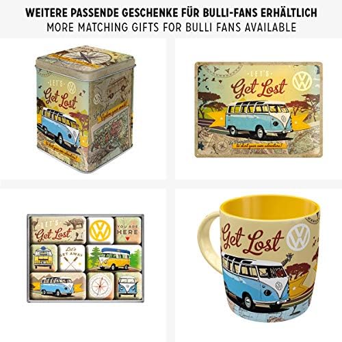 Caixa de lata de café retro nostálgica-art-art, 44 oz, VW Bulli-vamos nos perder-Idéia de presente de ônibus Volkswagen, lata