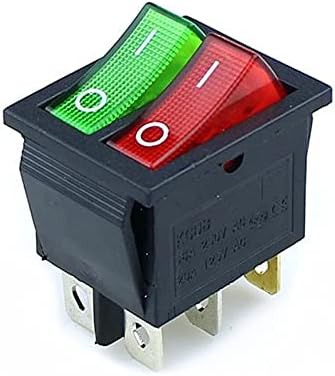 Houcy kcd8 6pin switch switch switch de potência duplex on-off 2Position 6 pinos com luz 16A 250VAC/20A 125VAC