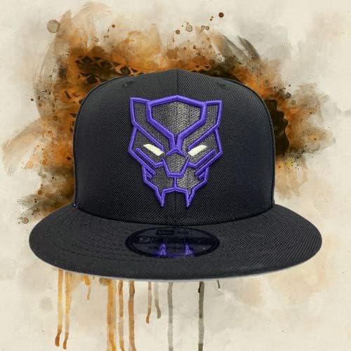 New Era 9Fifty Marvel Black Panther Logo Snapback Hat Top Black