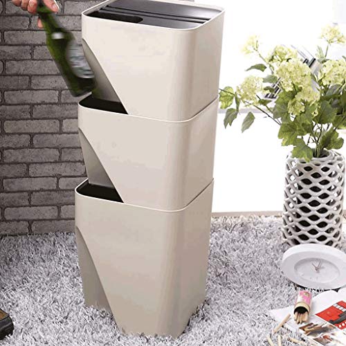 Neochy Indoor Dustbins empilhável lixo de plástico pode classificação doméstica Caixa de armazenamento Lixo da cozinha
