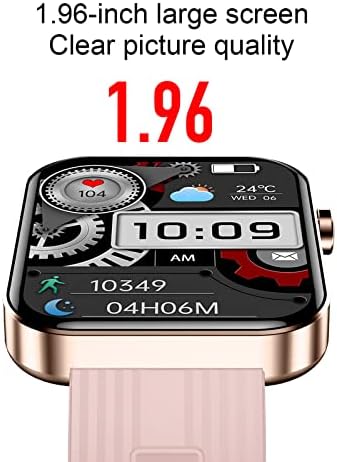 Relógio inteligente para o Android iOS que pode discar e ligar para Bluetooth, 1,96in smartwatch com freqüência cardíaca, oxigênio