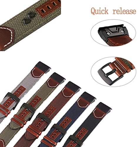 Rápula de relógio de couro rápido Strap para Garmin Fenix ​​6 6x Pro Easy Fit Strap para Garmin Fenix ​​3 3HR 5x 5 Plus 6 Pro Bracelet