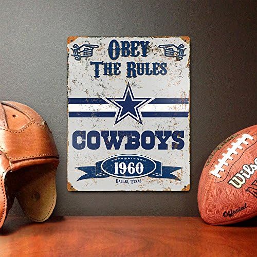 PALAVRO DE PARTE NFL EM METAL Vintage Dallas Cowboys Sign