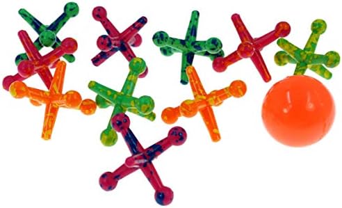 Ja-ru Kool'n Jumbo Jumbo Jax Game com Bouncy Ball Big Rubber Rubber Vintage Jax Toys for Kids & Adults. Jogos e atividades de mesa.