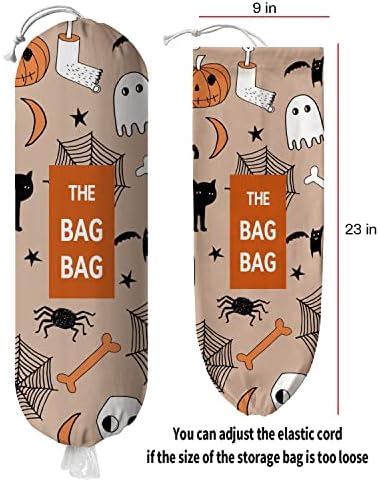 Xikainuo Funny Halloween Bat Bat Pumpkin Grocery Storage, sacolas de compras de lona lavável, dispensador de sacola