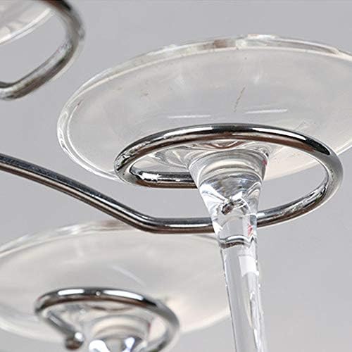 TYI PLATEPOP STEMware Rack/Wine Glass Cup Holder Artistic Elegant 6 Hook Silver Metal Wine Glass Stand Stemware Rack