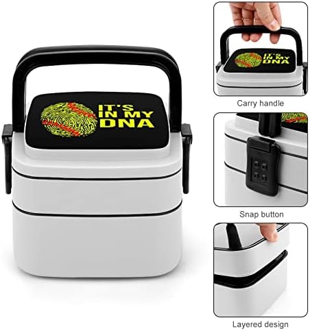 O softball está na minha lancheira de DNA portátil Bento Box Bento Box de grande capacidade Contêiner de alimentos com colher