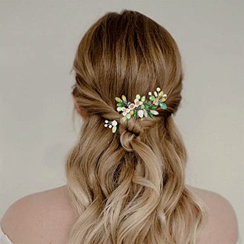 Casdre Flower Bridal Hair Pins prateado stromestone de noivo Acessórios para cabelos de casamento peças de cabelo de pérola