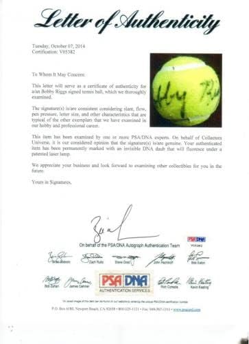 Bobby Riggs Single assinado Bola de tênis PSA/DNA Batalha dos Sexos Auto Raro - Bolas de tênis autografadas