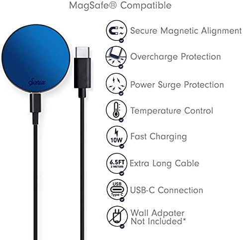 Sonix Magnetic Car Mount Wireless Charging Station, Hands Free Celle Phone e Charger com clipe de ventilação segura