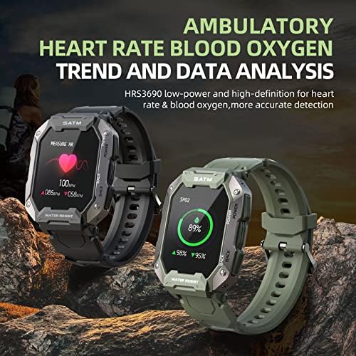 SAINTLAND Smart Watch Men, 1,71 '' Touch Screen rastreador de fitness ， com monitor de sono/freqüência cardíaca ， 5AT/IP68 Propertável