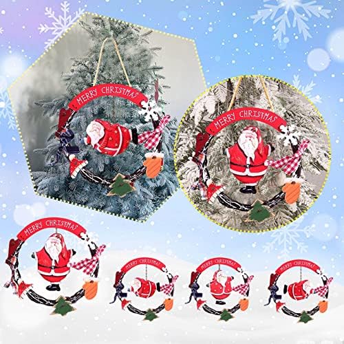 Decorações de Natal Christmas Wreaths Porta pendurada RATAN DE NATAL RINGS VELHO MAN HOM