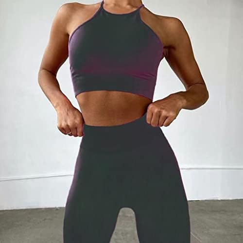 Mmllzel Yoga Conjunto de trajes esportivos sem costura roupas de ginástica duas peças feminino feminino