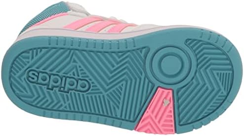 Adidas Kids Hoops 3.0 Sapato de basquete intermediário, branco/feixe rosa/azul prelometo, 10 Usissex Criandler
