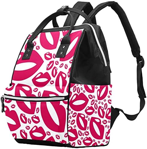 Mochila VBFOFBV Backpack, bolsas de viagem portáteis multifuncionais para homens, lábios impressos rosa