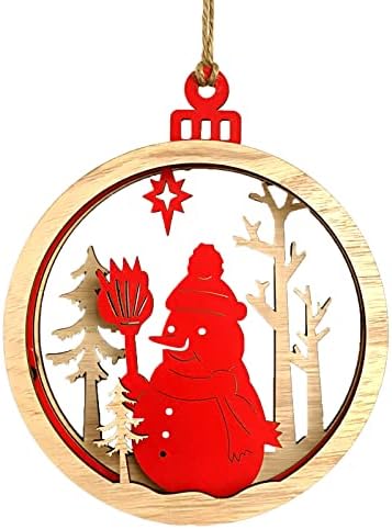 Ornamentos de decoração pingente de madeira com corada de Natal decorando ganchos de bola de natal claros