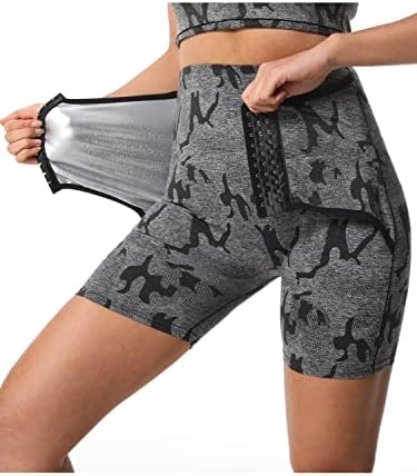 Calças calças de xux uxzdx cujux para mulheres treinador de cintura sauna terno sweat shorts shorts com controle de barriga