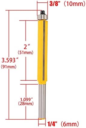 Cortador de moagem de superfície 1 broca extra longa e longa broca de 1/4 haste x 3/8 diâmetro de corte x 2 altura, para cortador
