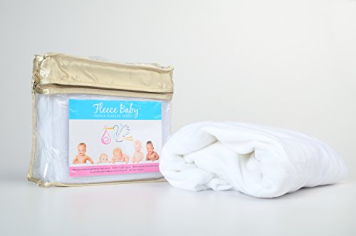 Folha de berço ajustada para bebês com lã com design de segurança patenteado - branco
