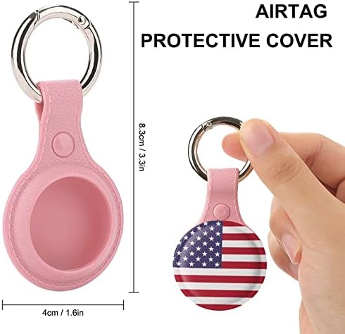 Bandeira de USA TPU Case para airtag com o chaveiro de proteção contra tags de tags de tags de ar para o suporte do rastreador de