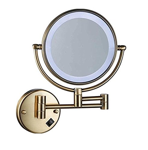 Espelho de maquiagem montado na parede do TheCoolcube, espelho cosmético giratório de 8 polegadas com ampliação, acabamento