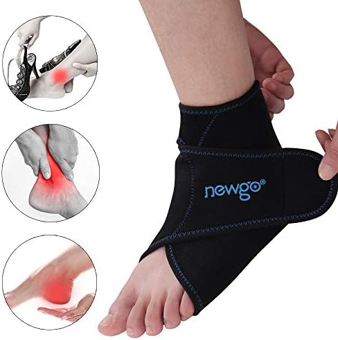 Newgo Ice Packs para alívio da dor no tornozelo, tornozelo de gelo embrulhado no tornozelo flexível embrulho de terapia a frio quente