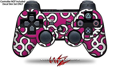 Skinz de estilo de decalque de Wractorskinz compatível com Sony PS3 Controller - Locknodes 03 Pink quente