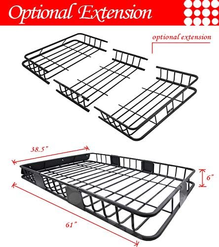 LT Sport 61 Universal Rooftop Basket Cross Bar Mount Cargo Rack Storage Transportador