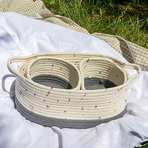 Cestas de cestas de corda de algodão de tecido de tecido de 3pcs esvazia pequenas cestas de armazenamento de armazenamento