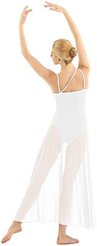 Mulheres vernlan Spaghetti Strap malha assimétrica Vestido lírico de dança lírica moderna fantasia de balé contemporânea