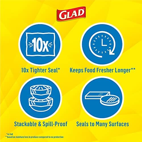 Glad® Press'n Seal® Plástico Plábro - Rolo de 100 pés quadrados - 3 pacote